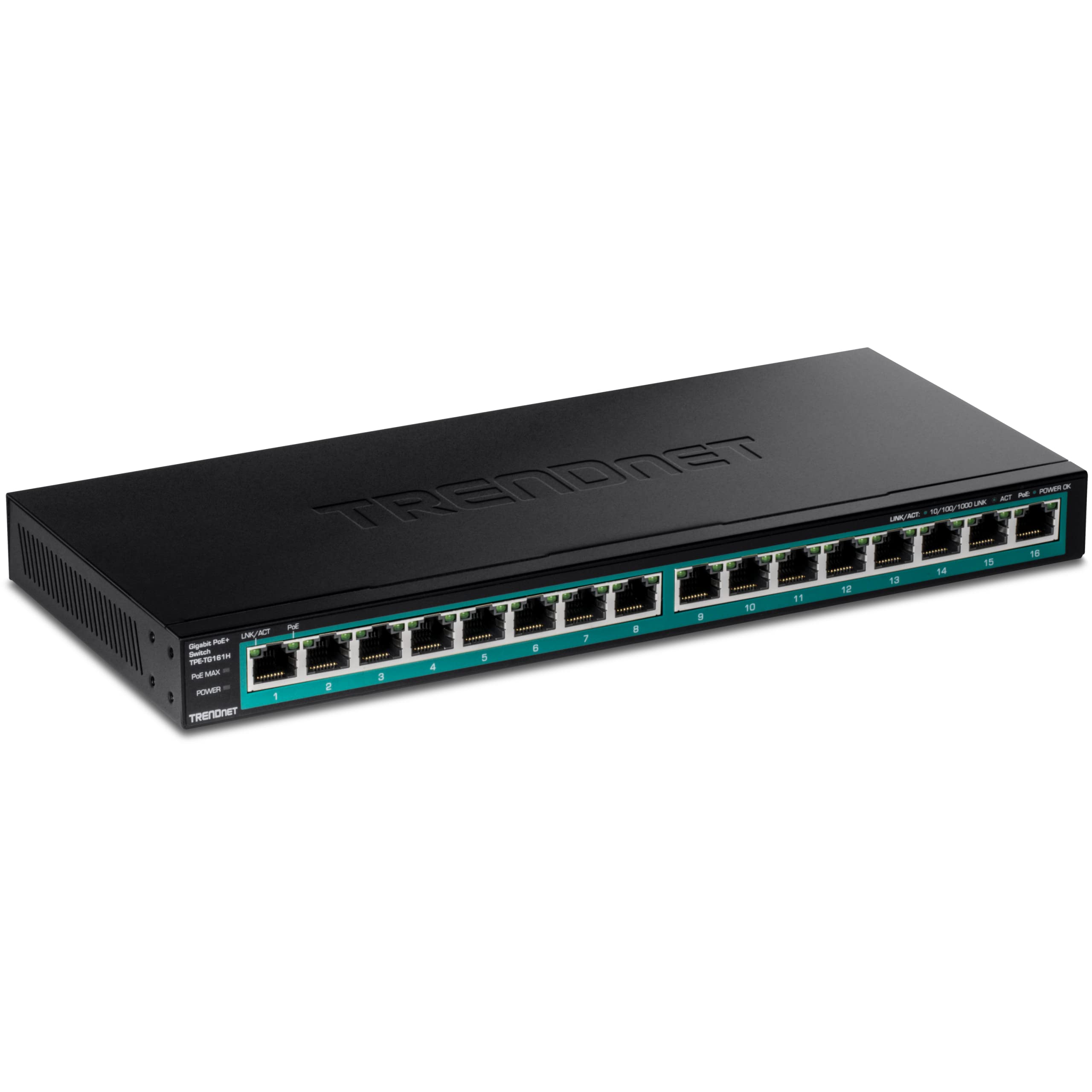Amazon.com: TRENDnet 16-Port Gigabit PoE+ Switch, 16 x Gigabit